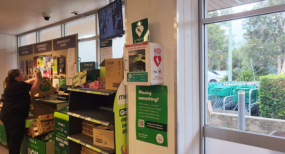 Defib at Woolworths